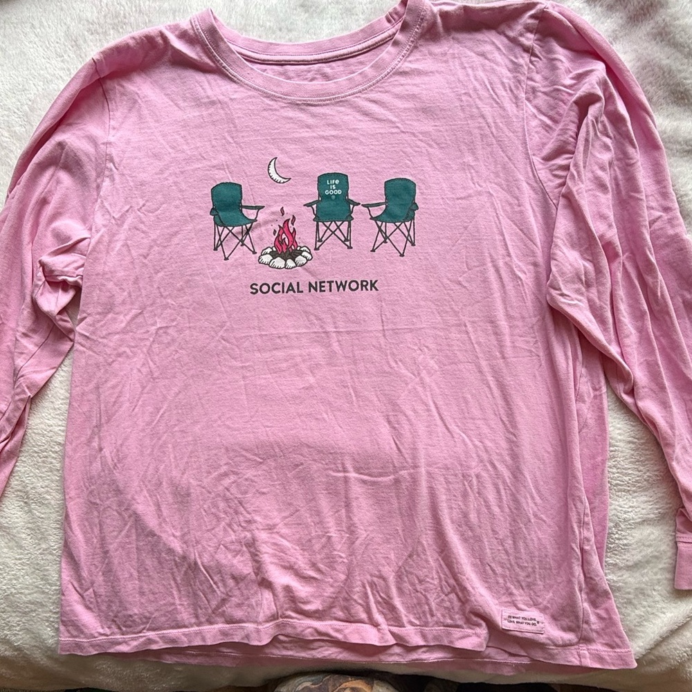 Life Is Good Pink Long Sleeve Tee